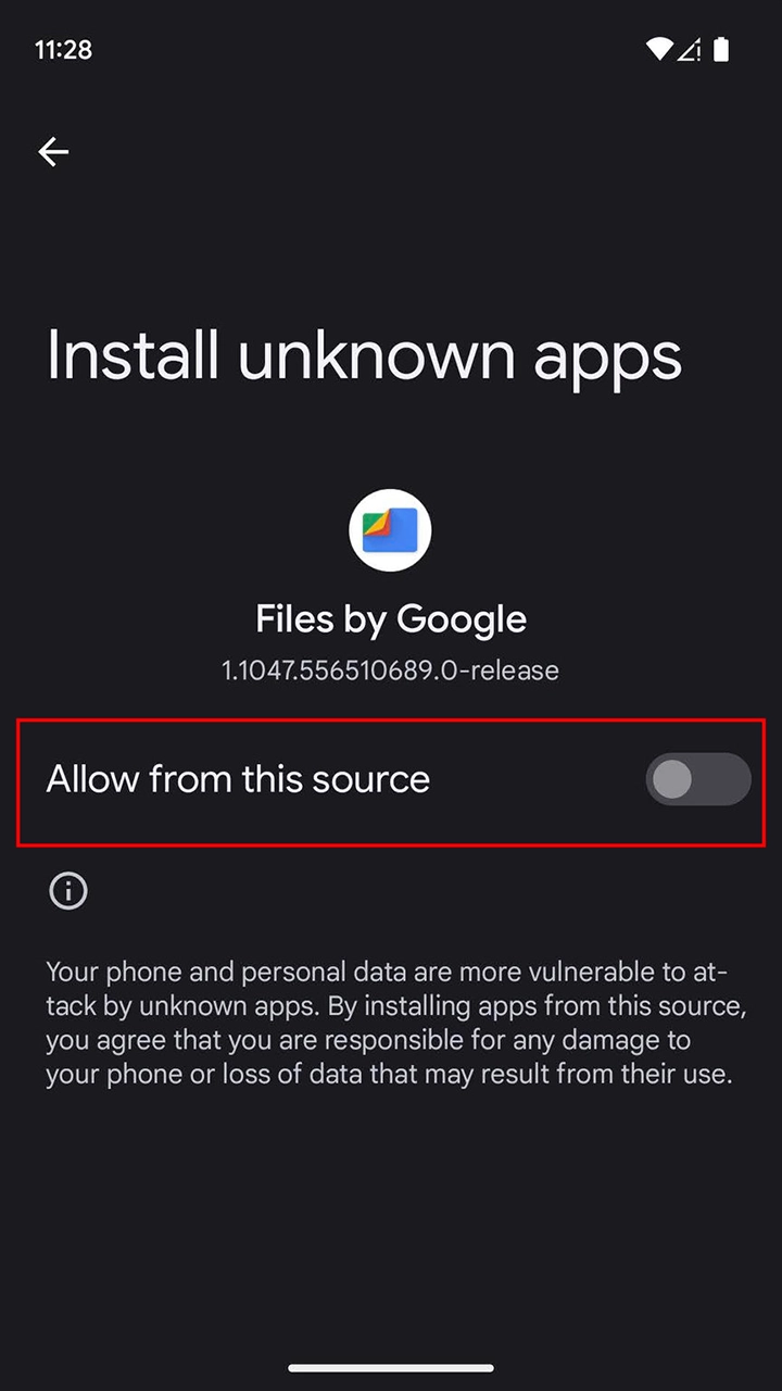 In your phone, allow installation of apps from other sources.