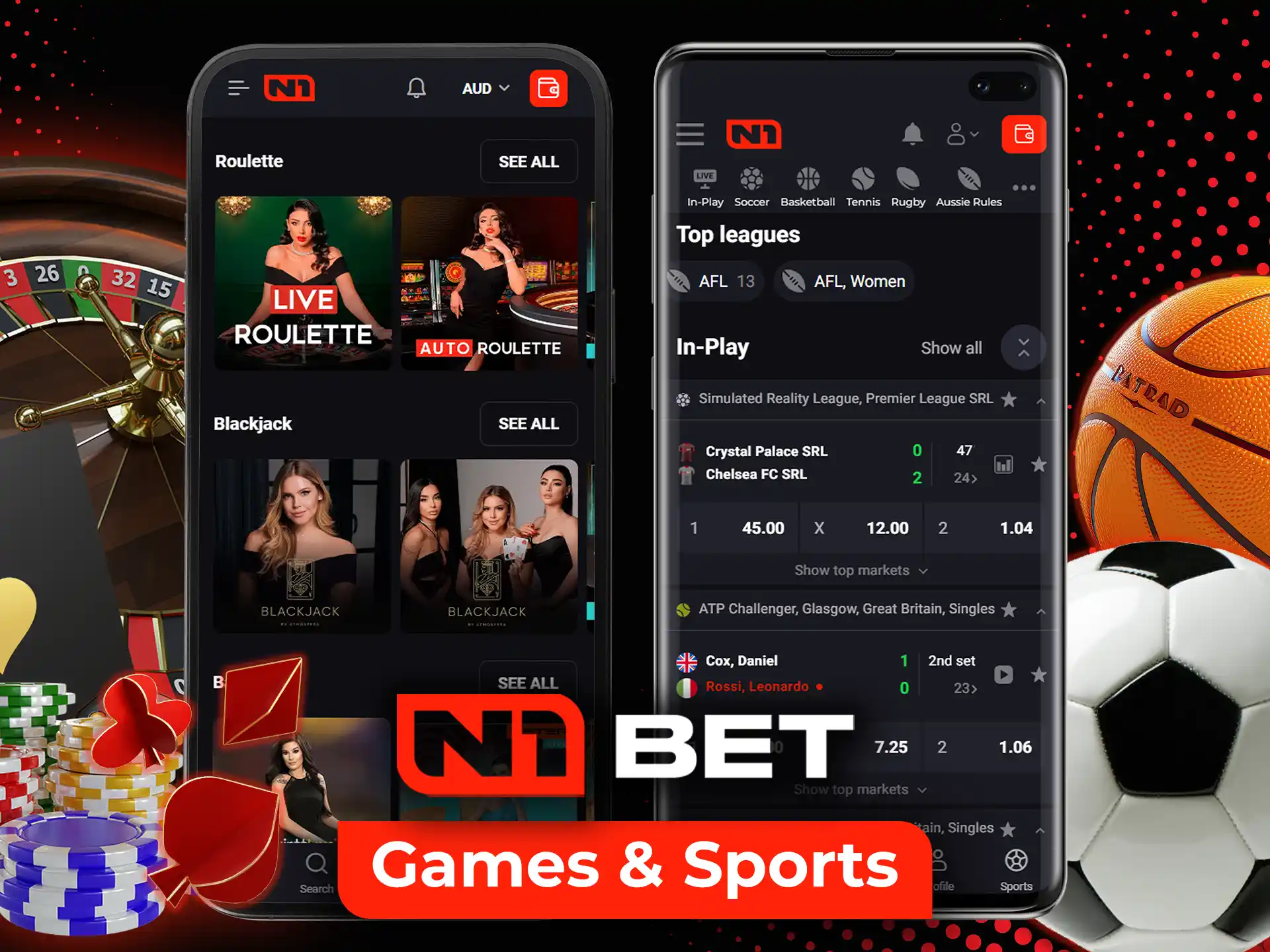 N1Bet offers you a wide range of casino games and entertainment, and betting on the world's most popular sporting events.
