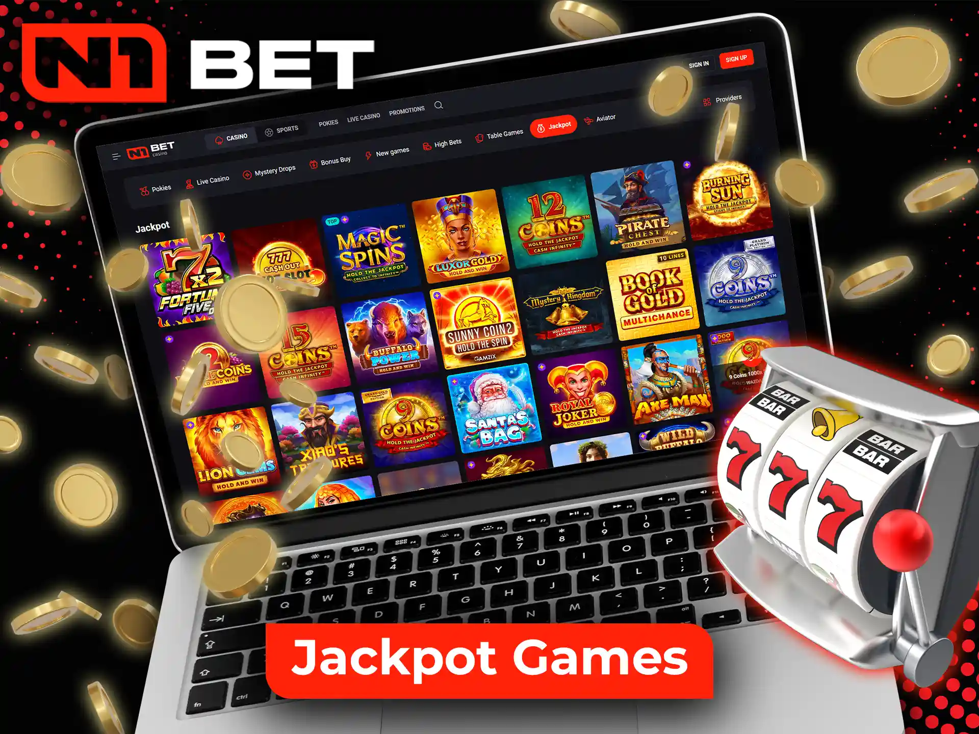 Try your luck at jackpot games on the N1Bet platform.
