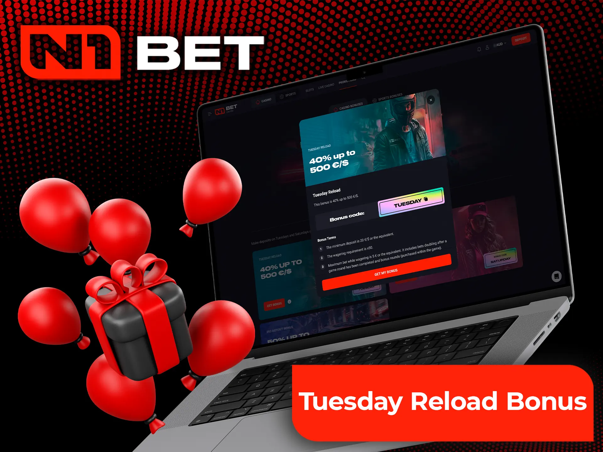 Keep an eye out for weekly offers with the N1Bet Tuesday Reload Bonus.