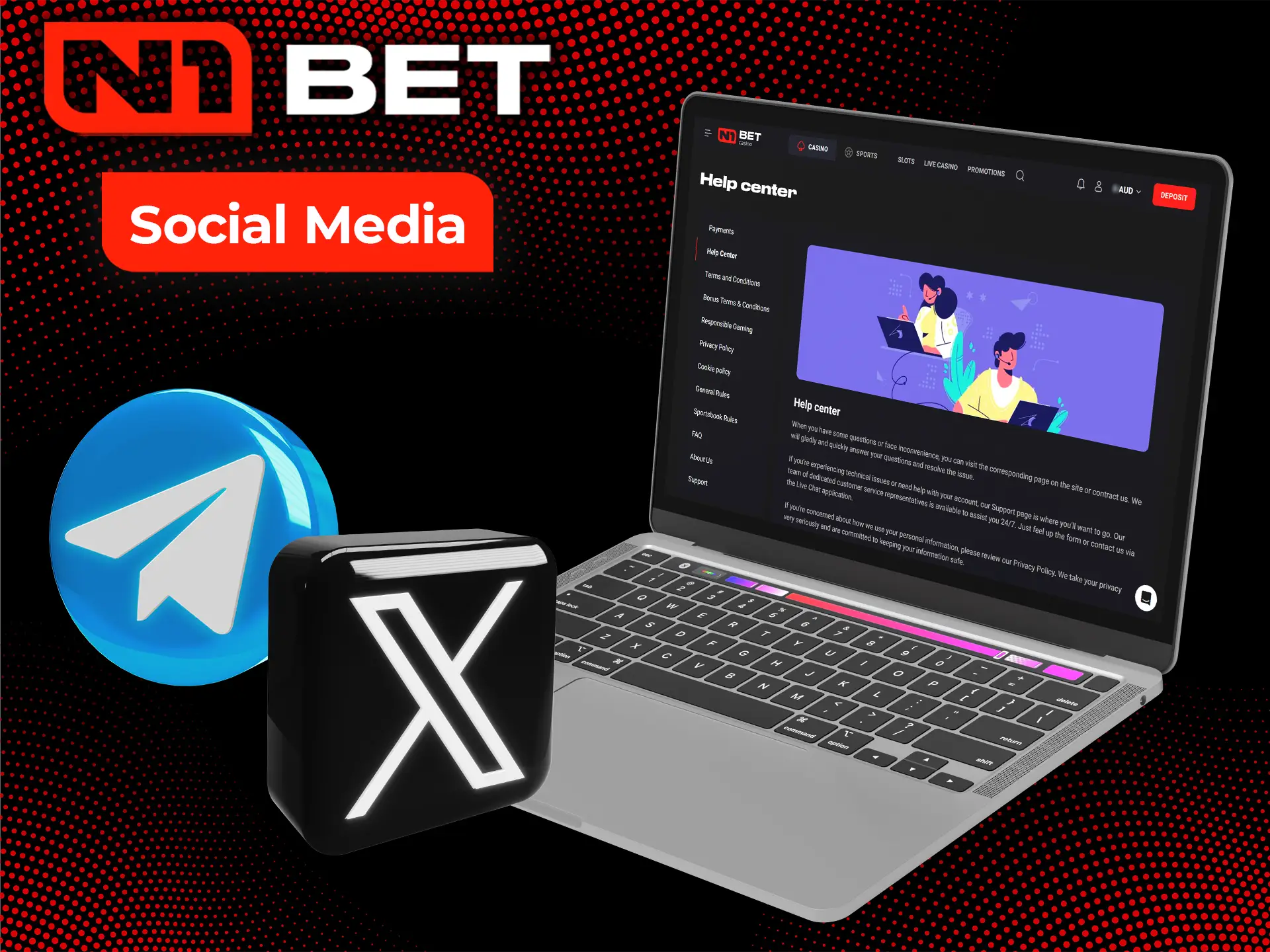 Connect with N1Bet through social media platforms.