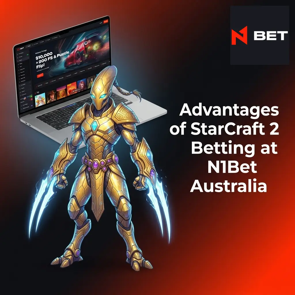 N1Bet Australia StarCraft 2 betting advantages including welcome bonus, AUD payments, 24/7 support, mobile app and competitive odds