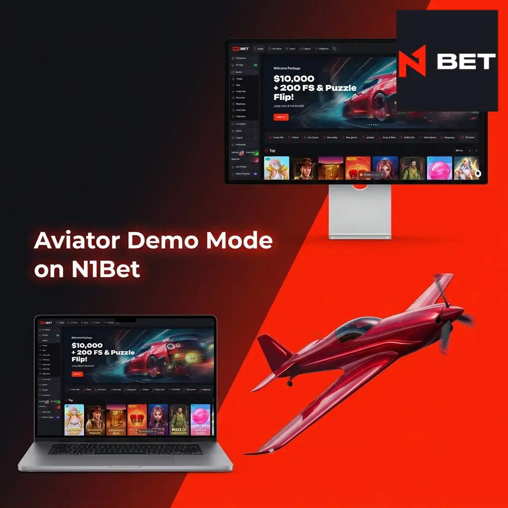 N1Bet Aviator demo mode interface showing virtual balance gameplay with multiplier and cash-out features