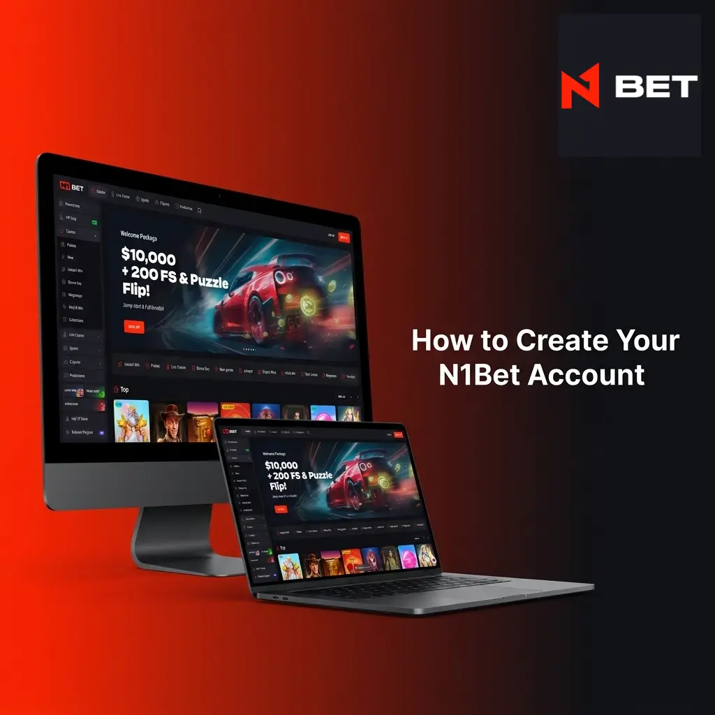 N1Bet account registration form open on screen showing sign-up steps for Australian players to access sportsbook and casino