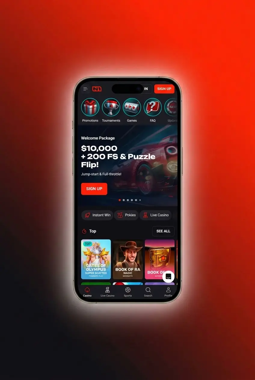 N1Bet mobile app displaying ice hockey betting markets with live odds and in-play options on iOS and Android