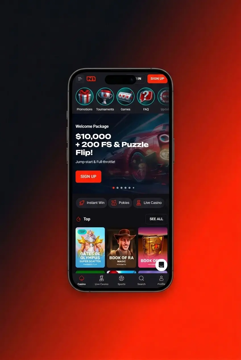 N1Bet mobile app login screen on iOS and Android showing email, password fields and Google sign-in option
