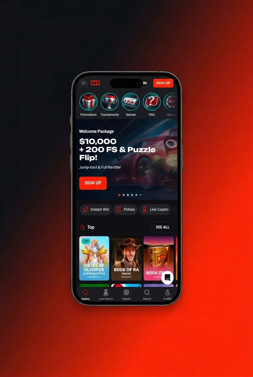 N1Bet mobile app login screen on iOS and Android showing email, password fields and Google login option