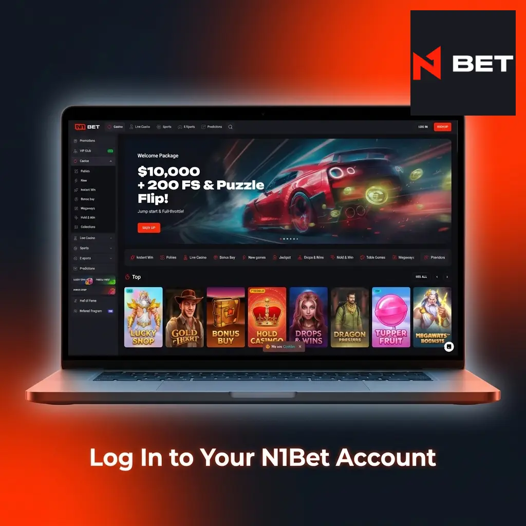 N1Bet login page showing email and password fields for secure account access with optional two-factor authentication