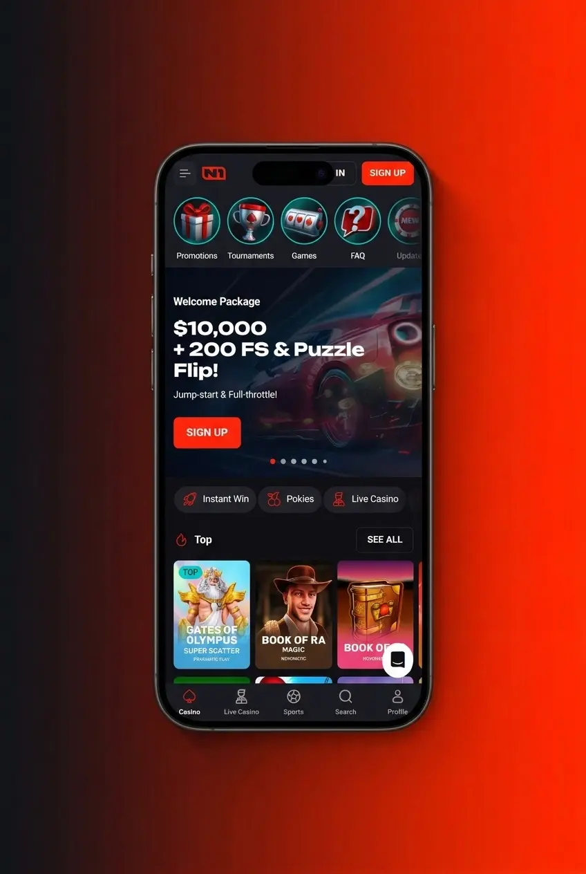 N1Bet mobile app displaying MMA betting options on iOS and Android with live odds and fight cards