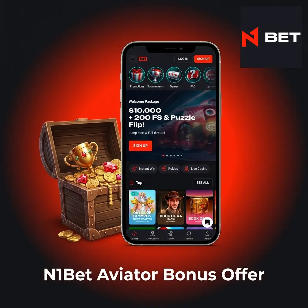 N1Bet welcome bonus offer up to 14,290 AUD plus 200 Free Spins for Aviator and casino games