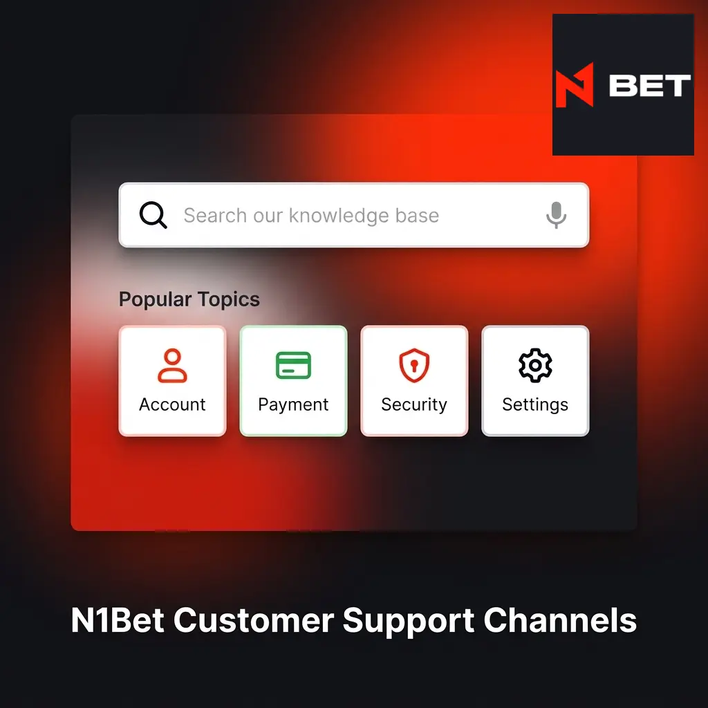 N1Bet customer support channels including 24/7 live chat, email, and FAQ help centre options