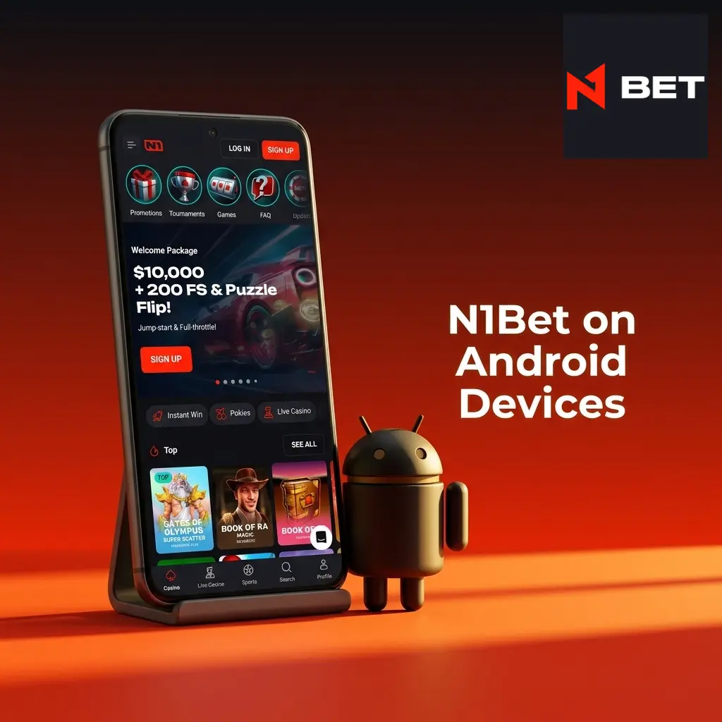 N1Bet PWA installation steps on Android device with Chrome browser showing Add to Home Screen option