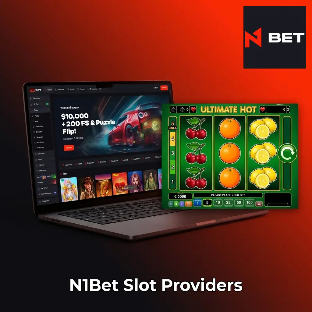 N1Bet casino slot providers logos including Pragmatic Play, NetEnt, Microgaming and Play'n GO on platform lobby