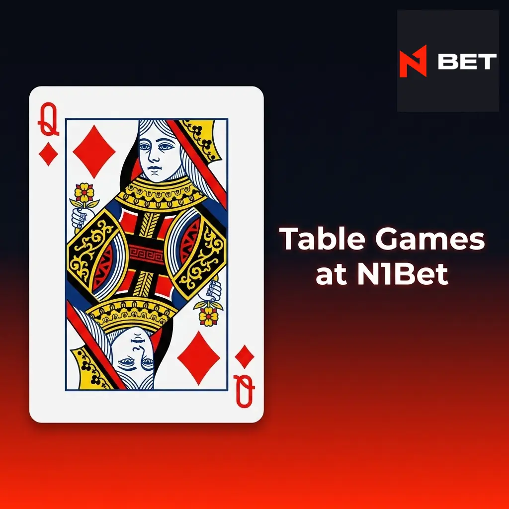 N1Bet table games section featuring blackjack, roulette, baccarat and poker variants with low house edge options