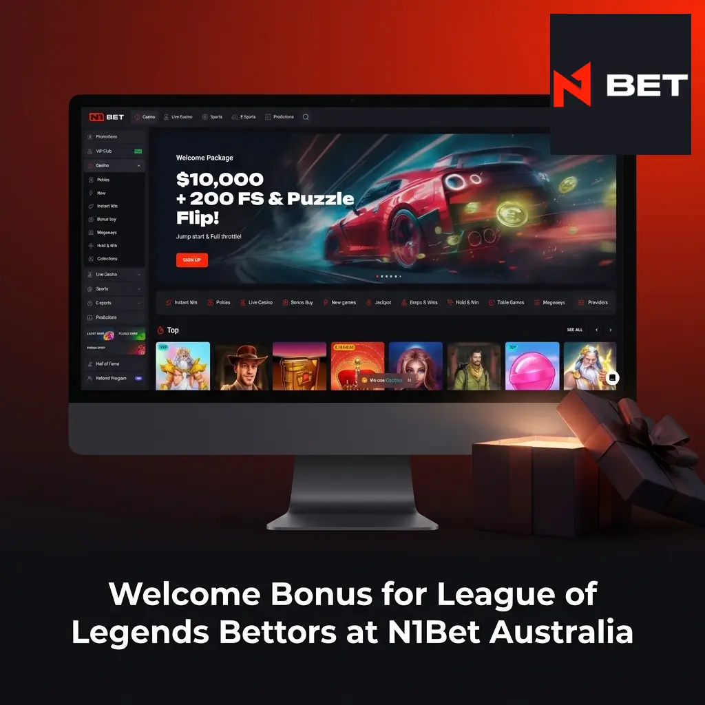 N1Bet Australia welcome bonus up to 14,290 AUD plus 200 Free Spins for League of Legends esports bettors