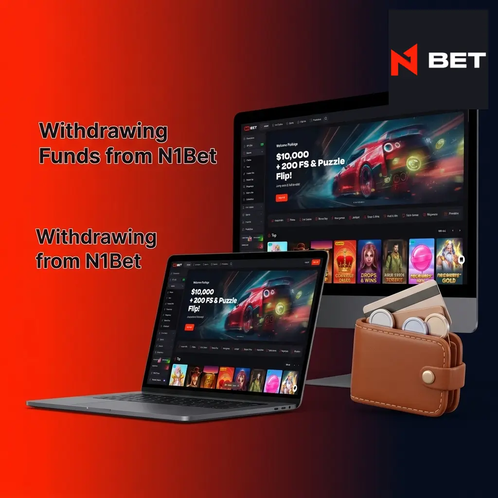 N1Bet withdrawal process showing cashier section with payment method selection and transaction history tracking